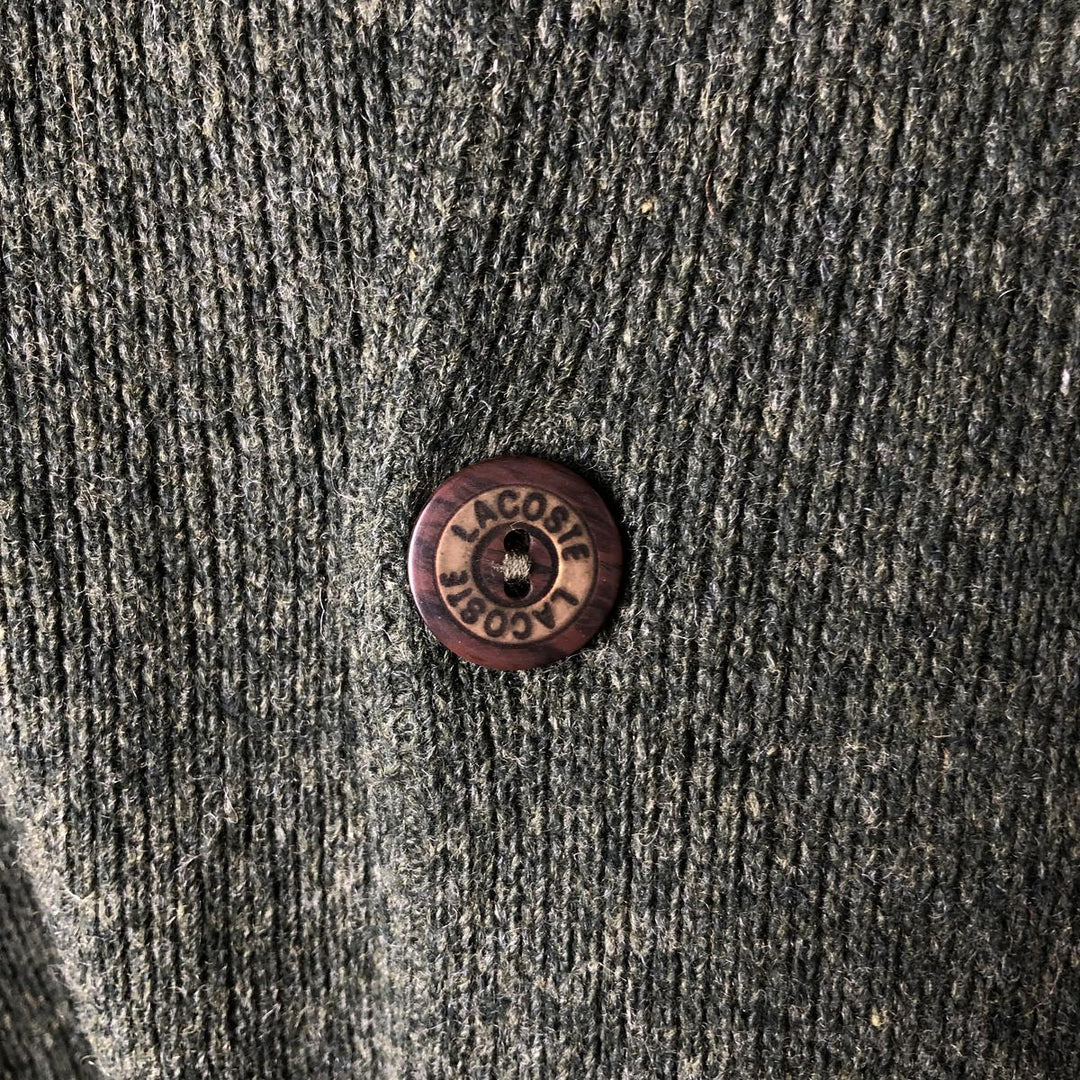 Vintage 1980'S Lacoste Chemise French Lacoste collared wool knit cardigan, size 6, men's XL Lamb wool green type Vintage Second Hand