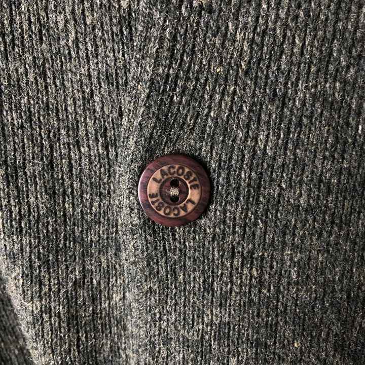 Vintage 1980'S Lacoste Chemise French Lacoste collared wool knit cardigan, size 6, men's XL Lamb wool green type Vintage Second Hand