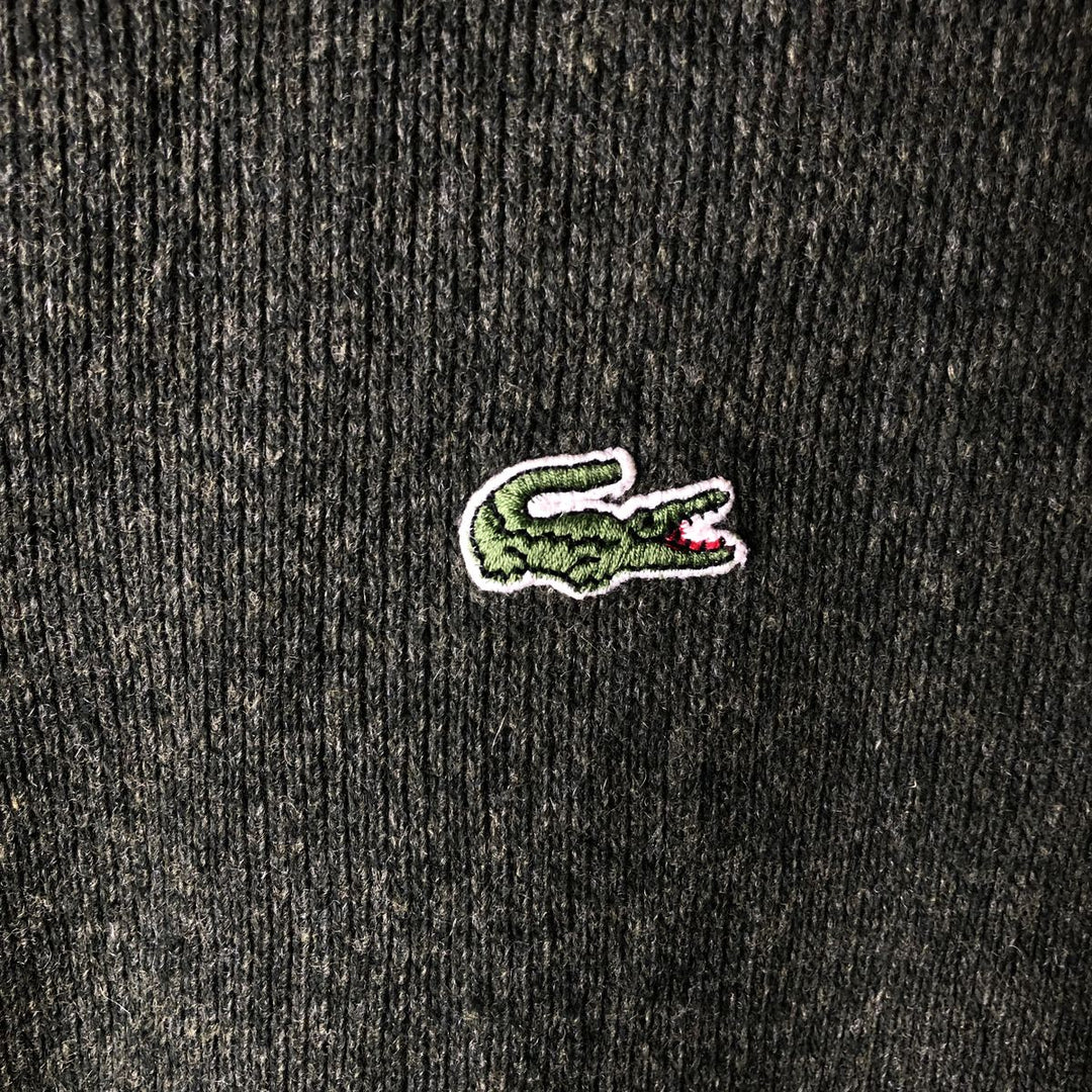 Vintage 1980'S Lacoste Chemise French Lacoste collared wool knit cardigan, size 6, men's XL Lamb wool green type Vintage Second Hand