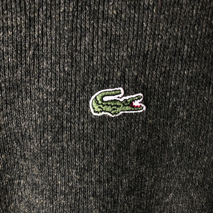 Vintage 1980'S Lacoste Chemise French Lacoste collared wool knit cardigan, size 6, men's XL Lamb wool green type Vintage Second Hand