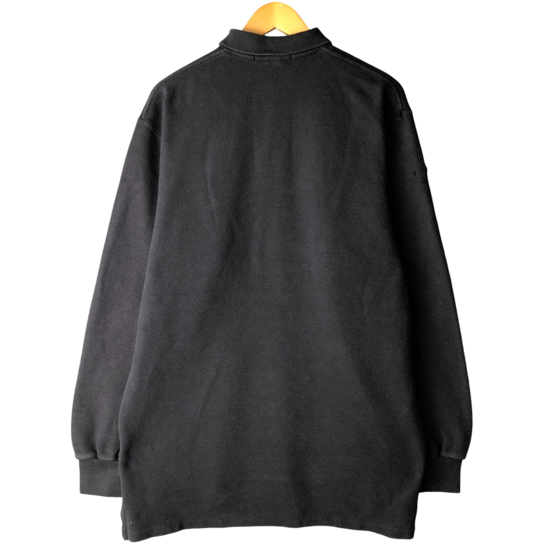 Vintage 90'S Ralph Lauren POLO by Ralph Lauren long-sleeved polo shirt, Made in USA, Men's Size L cotton black type Vintage Second Hand