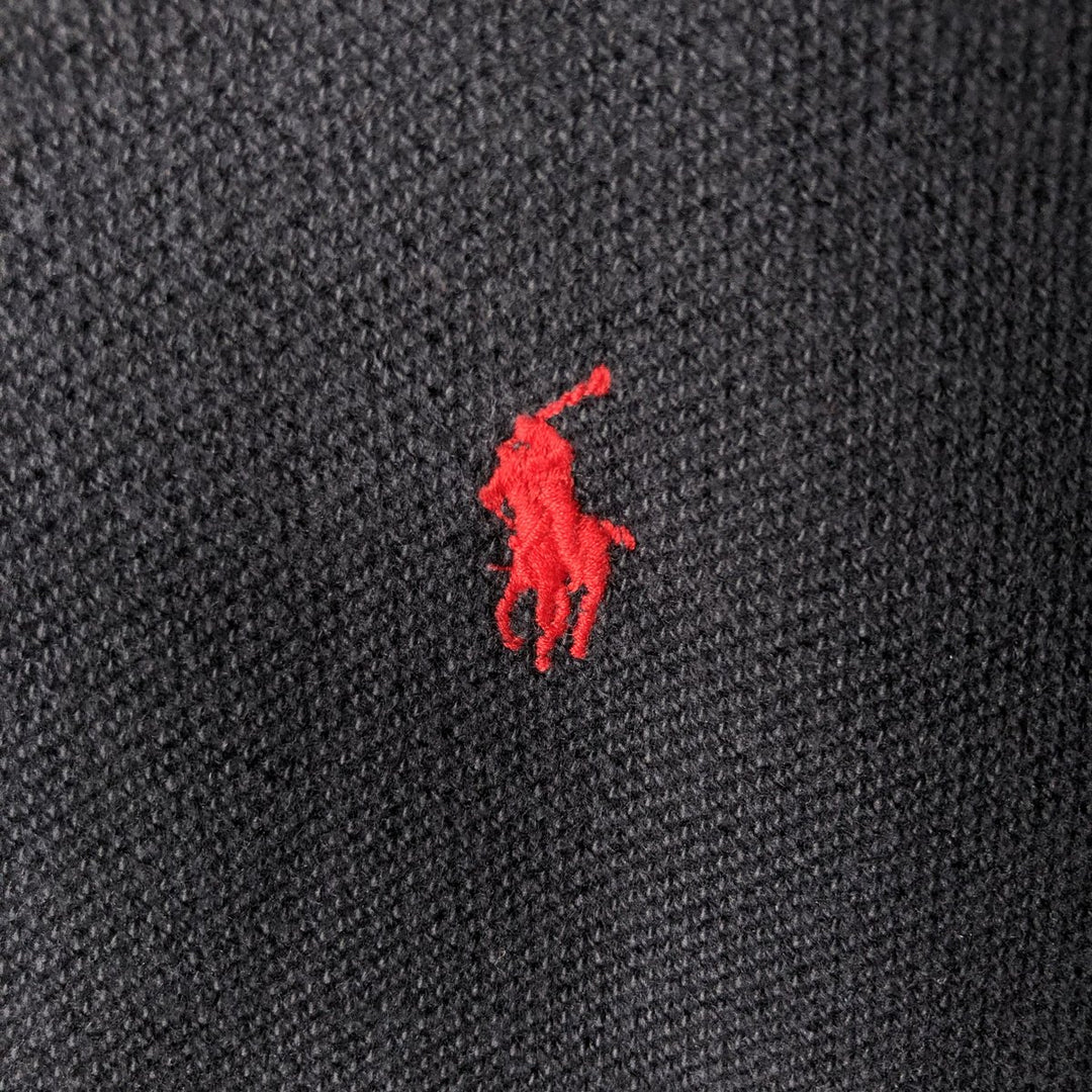 Vintage 90'S Ralph Lauren POLO by Ralph Lauren long-sleeved polo shirt, Made in USA, Men's Size L cotton black type Vintage Second Hand