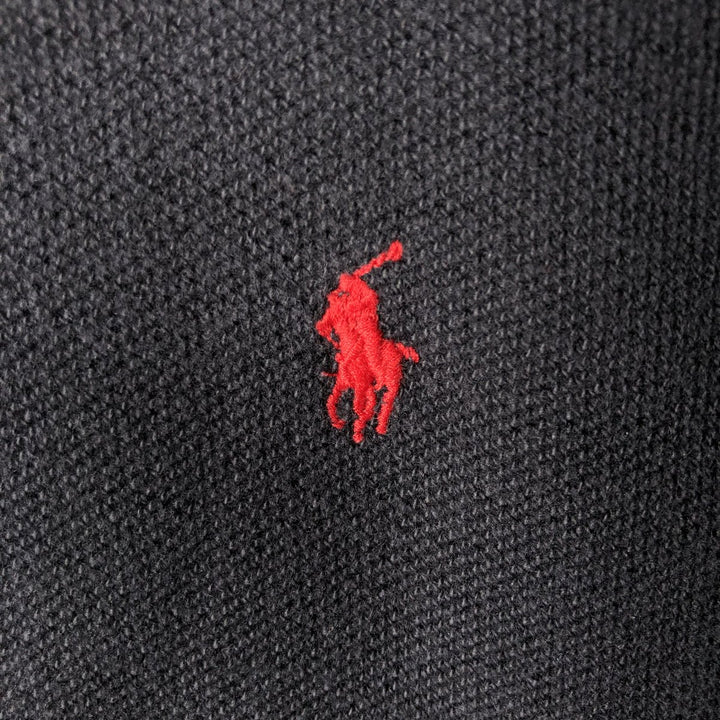 Vintage 90'S Ralph Lauren POLO by Ralph Lauren long-sleeved polo shirt, Made in USA, Men's Size L cotton black type Vintage Second Hand