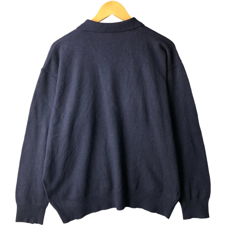 90'S Vintage Lacoste Polo Knit Sweater, Size 7, Men's XXL Lamb wool black type Vintage Second Hand