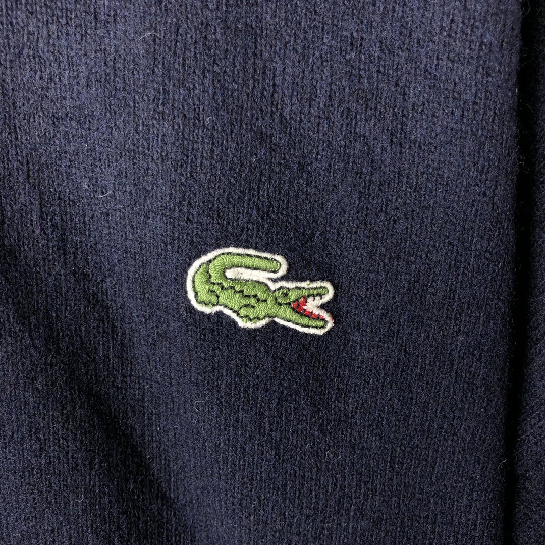 90'S Vintage Lacoste Polo Knit Sweater, Size 7, Men's XXL Lamb wool black type Vintage Second Hand