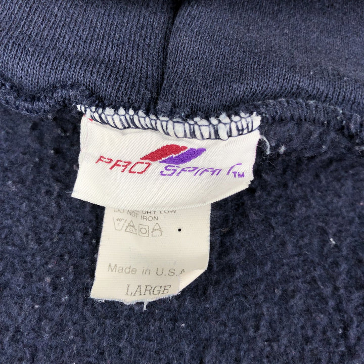 Vintage 90'S Pro Spirit full-zip sweatshirt hoodie, made in the USA, size L, men's cotton navy blue type Vintage Second Hand