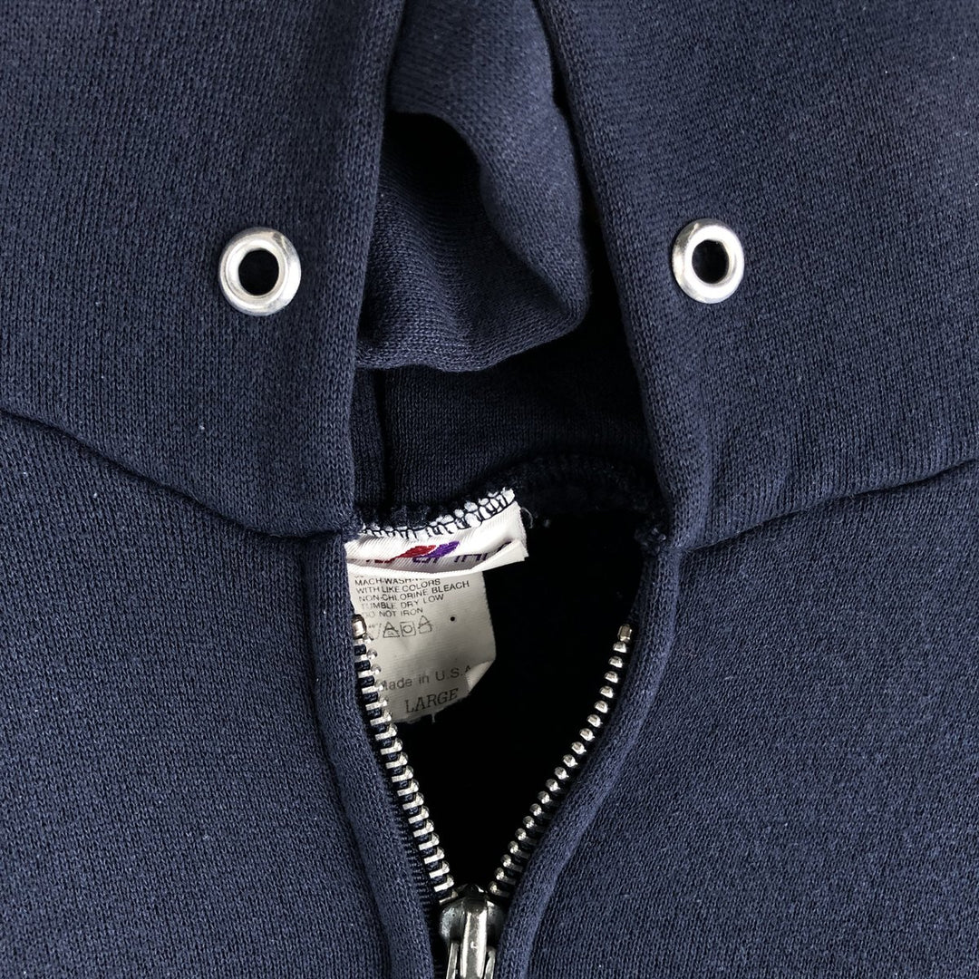 Vintage 90'S Pro Spirit full-zip sweatshirt hoodie, made in the USA, size L, men's cotton navy blue type Vintage Second Hand