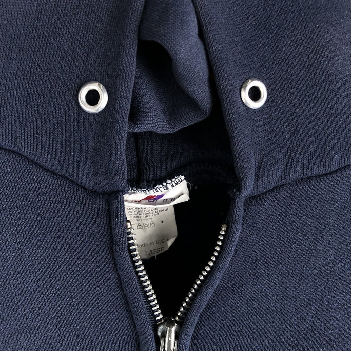 Vintage 90'S Pro Spirit full-zip sweatshirt hoodie, made in the USA, size L, men's cotton navy blue type Vintage Second Hand