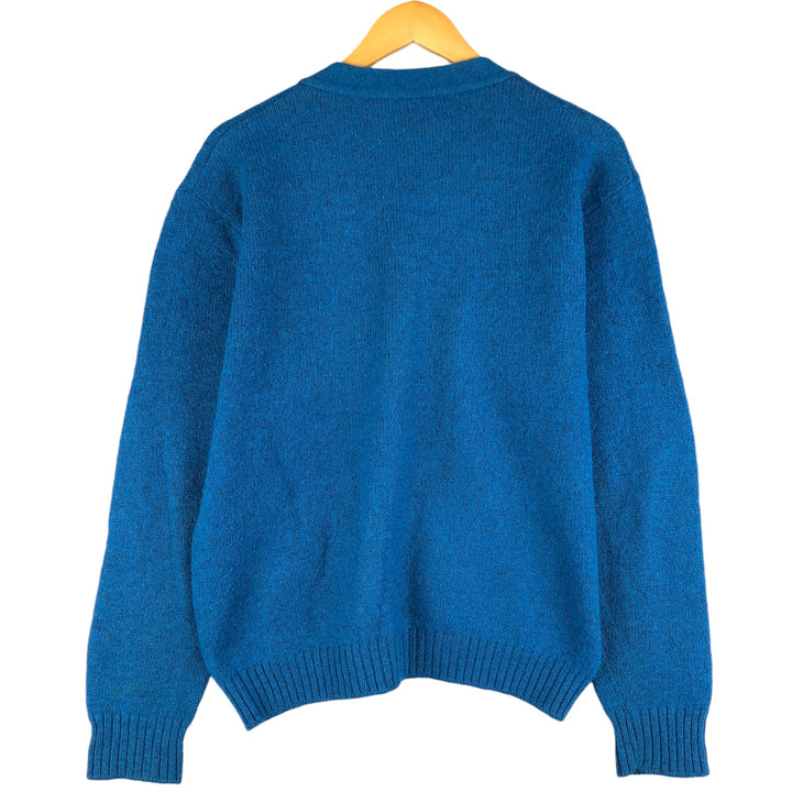 Vintage 1980'S Jantzen wool knit cardigan, made in the USA, size L, men's unclear turquoise blue Vintage Second Hand