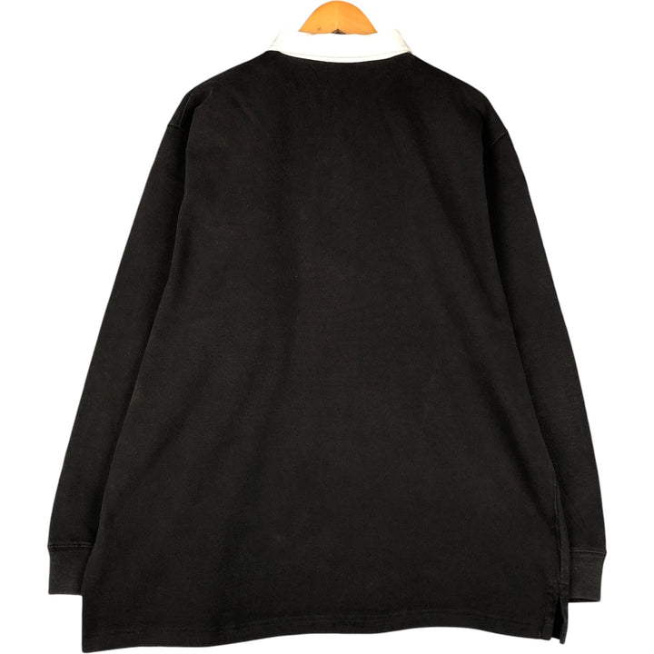 Ralph Lauren POLO by Ralph Lauren long sleeve rugby shirt, men's size L cotton black type Vintage Second Hand