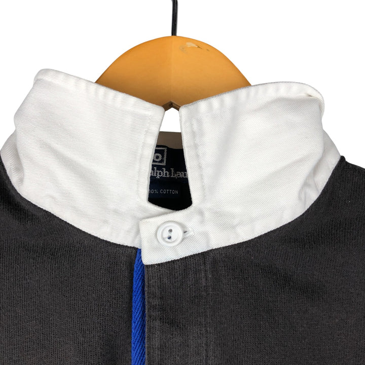 Ralph Lauren POLO by Ralph Lauren long sleeve rugby shirt, men's size L cotton black type Vintage Second Hand