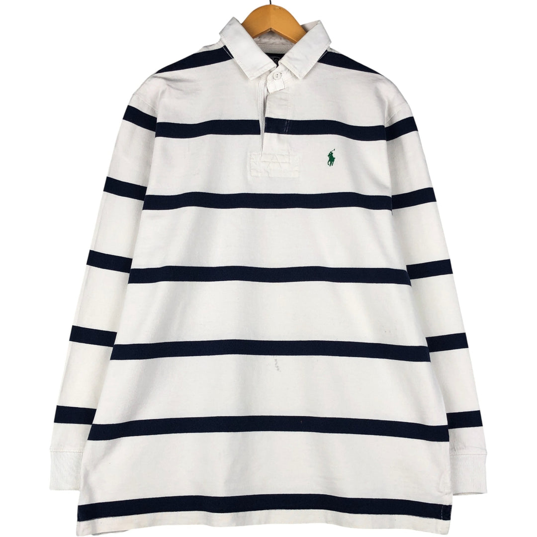Ralph Lauren POLO by Ralph Lauren long sleeve rugby shirt, men's size L cotton white type Vintage Second Hand