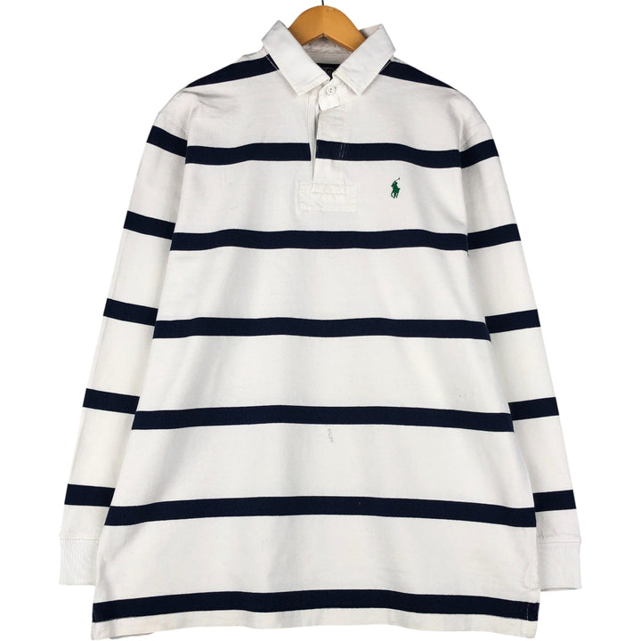 Ralph Lauren POLO by Ralph Lauren long sleeve rugby shirt, men's size L cotton white type Vintage Second Hand