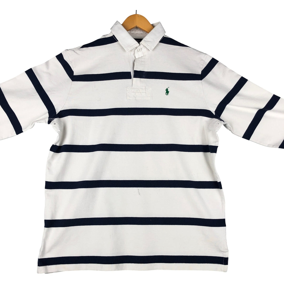 Ralph Lauren POLO by Ralph Lauren long sleeve rugby shirt, men's size L cotton white type Vintage Second Hand