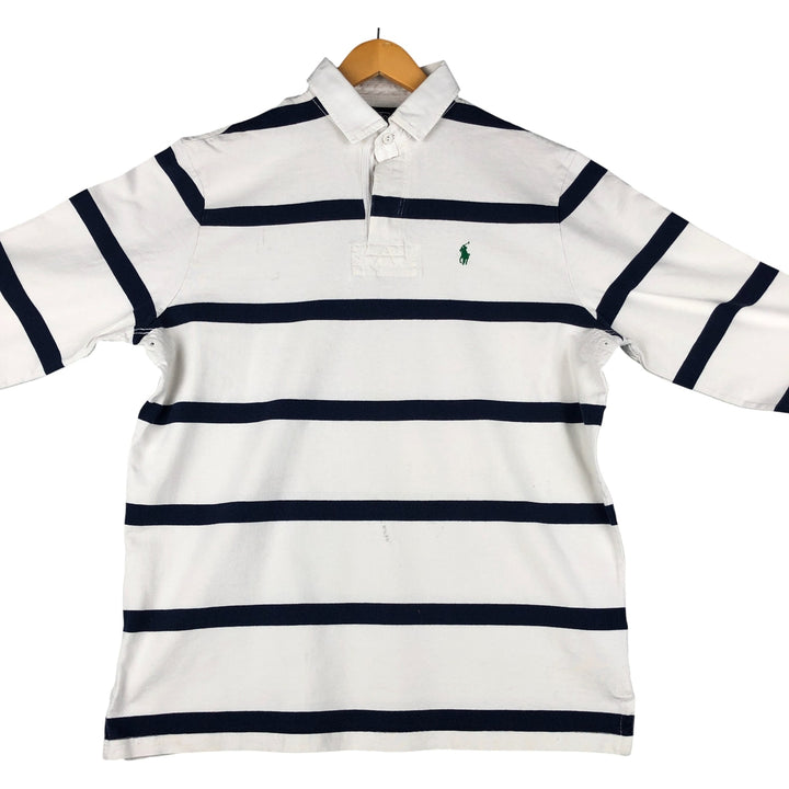 Ralph Lauren POLO by Ralph Lauren long sleeve rugby shirt, men's size L cotton white type Vintage Second Hand