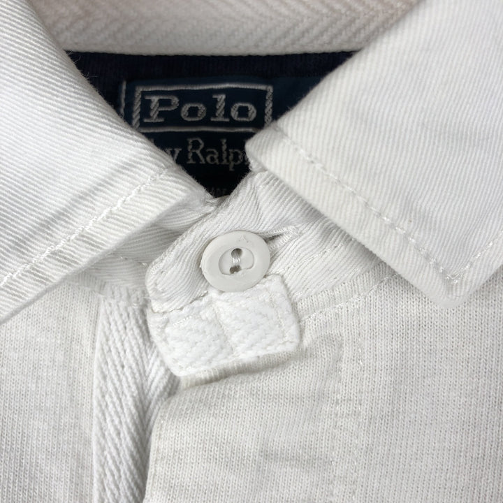 Ralph Lauren POLO by Ralph Lauren long sleeve rugby shirt, men's size L cotton white type Vintage Second Hand