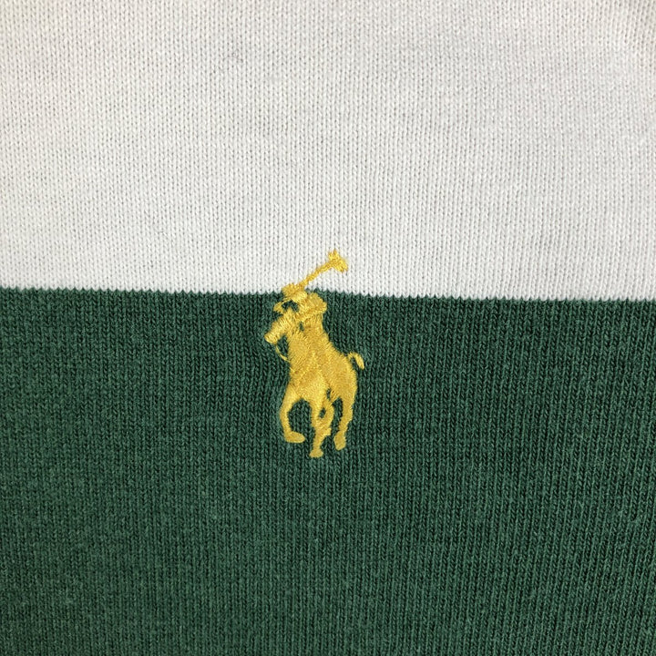 Ralph Lauren POLO by Ralph Lauren CUSTOM FIT Border Pattern Long Sleeve Rugby Shirt Men's XL cotton green type Vintage Second Hand