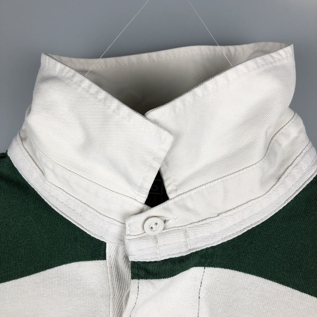 Ralph Lauren POLO by Ralph Lauren CUSTOM FIT Border Pattern Long Sleeve Rugby Shirt Men's XL cotton green type Vintage Second Hand