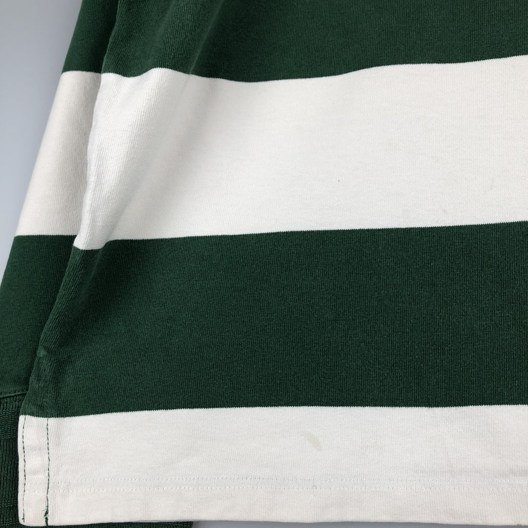 Ralph Lauren POLO by Ralph Lauren CUSTOM FIT Border Pattern Long Sleeve Rugby Shirt Men's XL cotton green type Vintage Second Hand