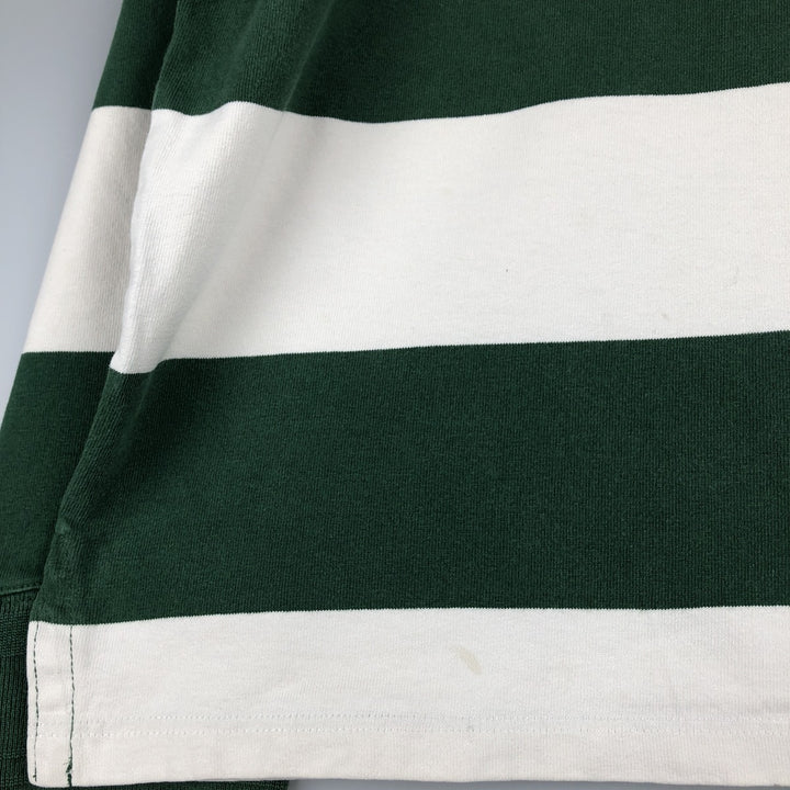 Ralph Lauren POLO by Ralph Lauren CUSTOM FIT Border Pattern Long Sleeve Rugby Shirt Men's XL cotton green type Vintage Second Hand