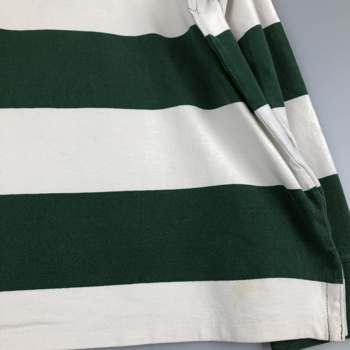 Ralph Lauren POLO by Ralph Lauren CUSTOM FIT Border Pattern Long Sleeve Rugby Shirt Men's XL cotton green type Vintage Second Hand