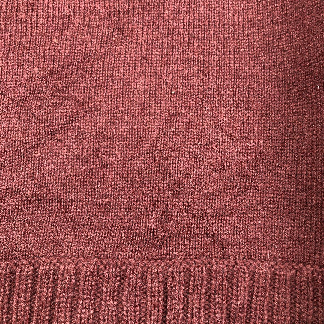 Harley-Davidson Lambswool Knit Sweater, Men's Size L Lamb wool burgundy type Vintage Second Hand