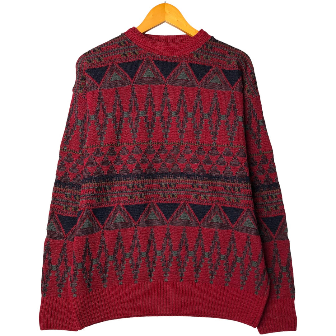 Pendleton PENDLETON all-over print wool knit sweater, made in the USA, men's size M wool red type Vintage Second Hand