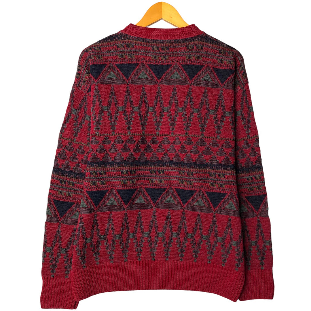 Pendleton PENDLETON all-over print wool knit sweater, made in the USA, men's size M wool red type Vintage Second Hand