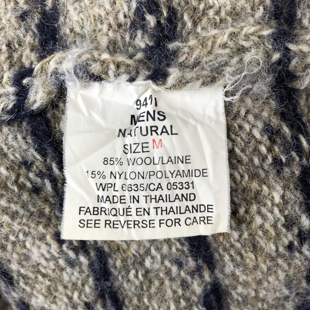 2000'S WOOLRICH Birdseye Pattern V-Neck Knit Sweater, Men's Size M wool Beige type Vintage Second Hand