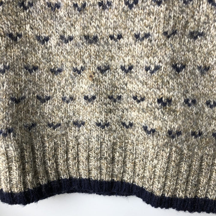 2000'S WOOLRICH Birdseye Pattern V-Neck Knit Sweater, Men's Size M wool Beige type Vintage Second Hand