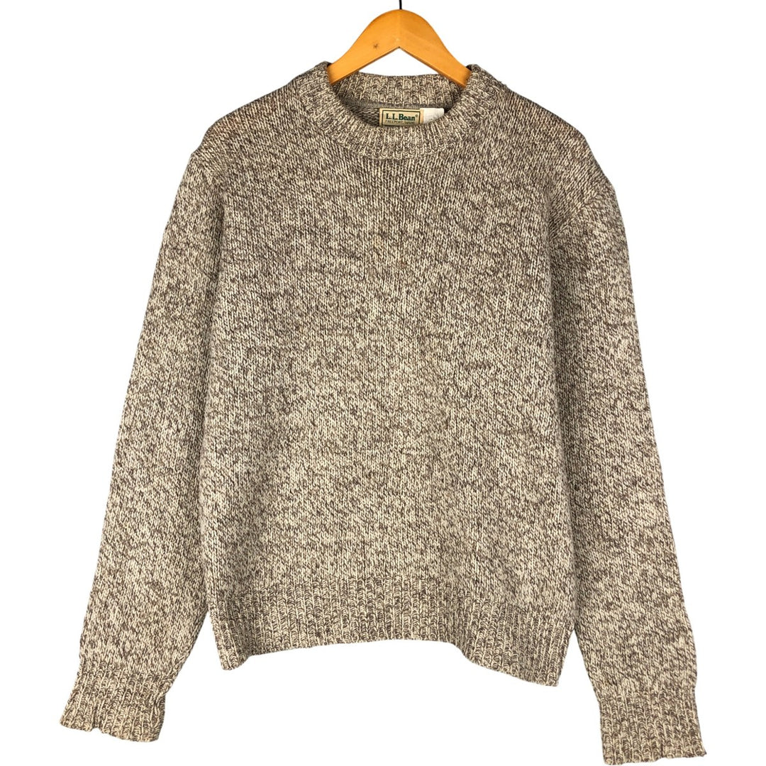 Vintage 1980'S LLBean lambswool knit sweater, size M, men's unclear Beige type Vintage Second Hand