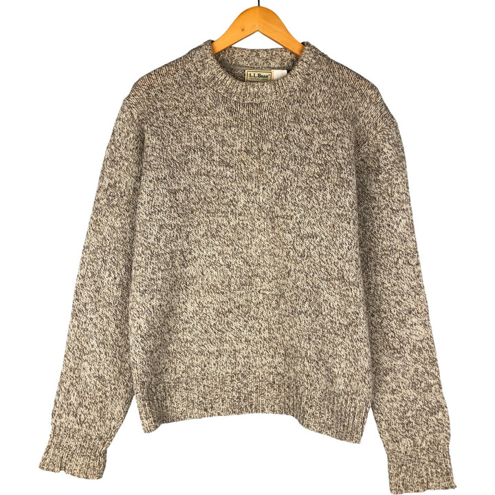 Vintage 1980'S LLBean lambswool knit sweater, size M, men's unclear Beige type Vintage Second Hand