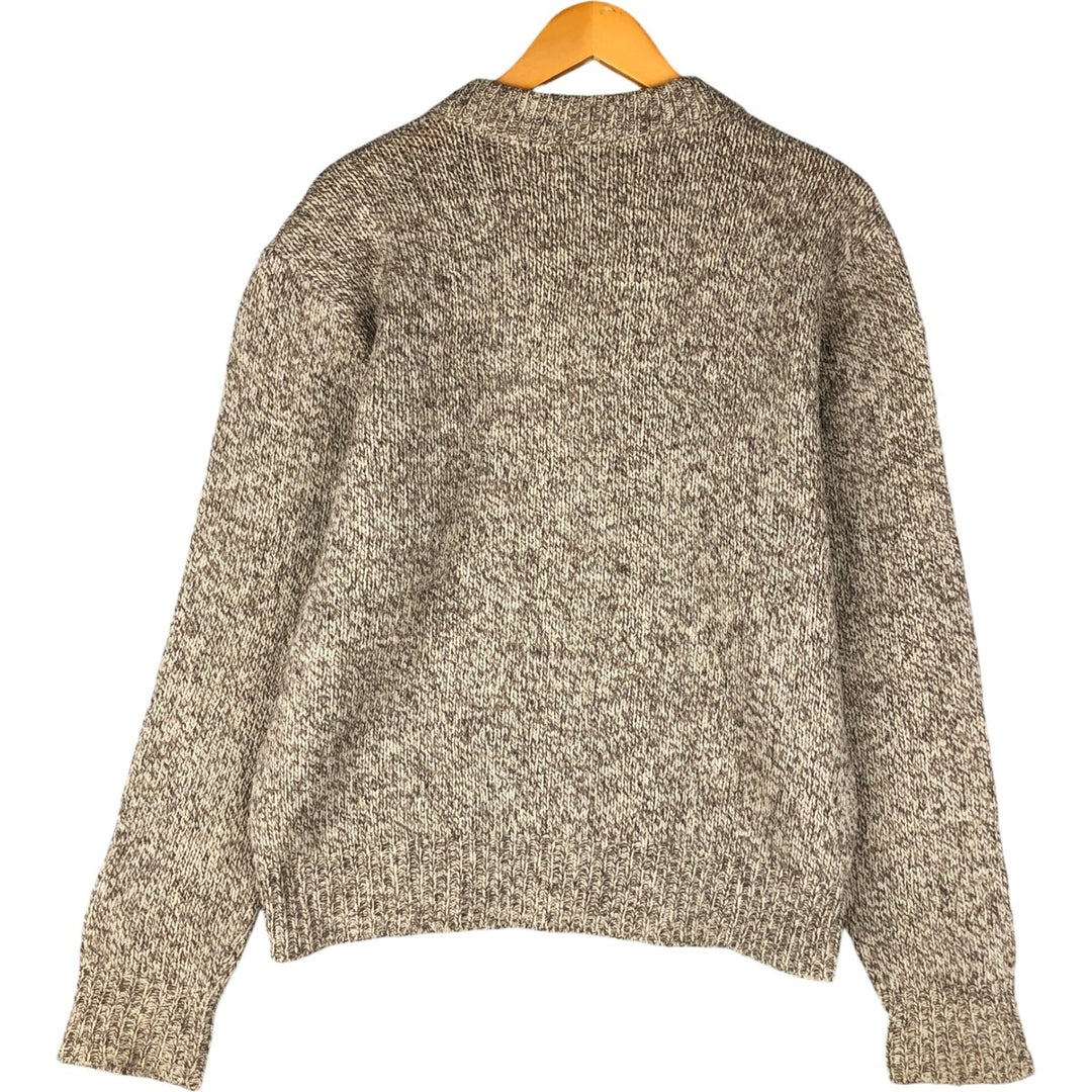 Vintage 1980'S LLBean lambswool knit sweater, size M, men's unclear Beige type Vintage Second Hand