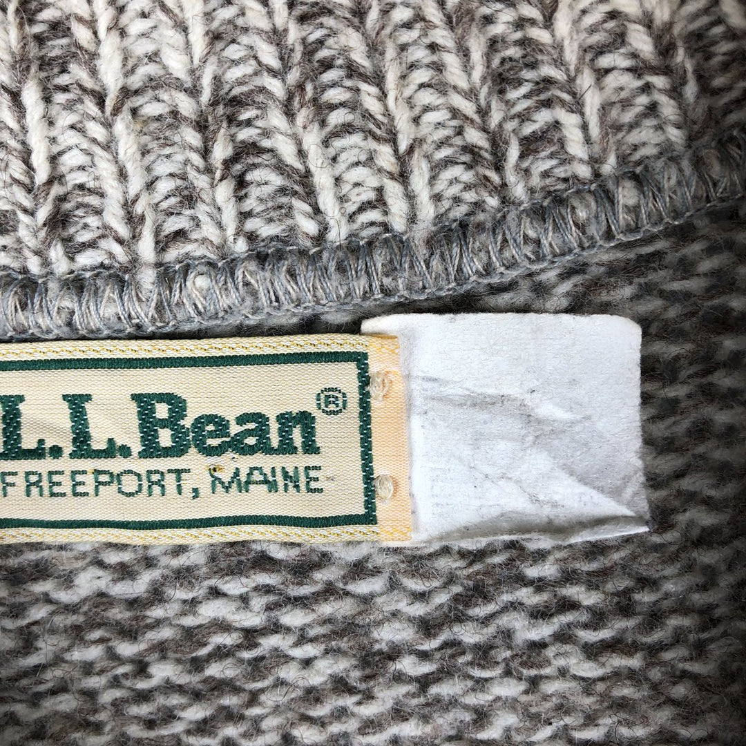 Vintage 1980'S LLBean lambswool knit sweater, size M, men's unclear Beige type Vintage Second Hand