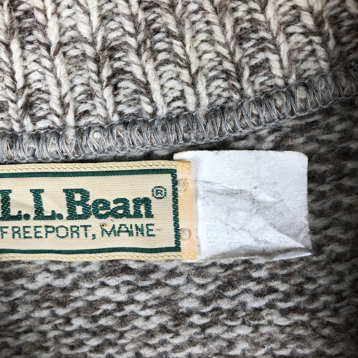 Vintage 1980'S LLBean lambswool knit sweater, size M, men's unclear Beige type Vintage Second Hand