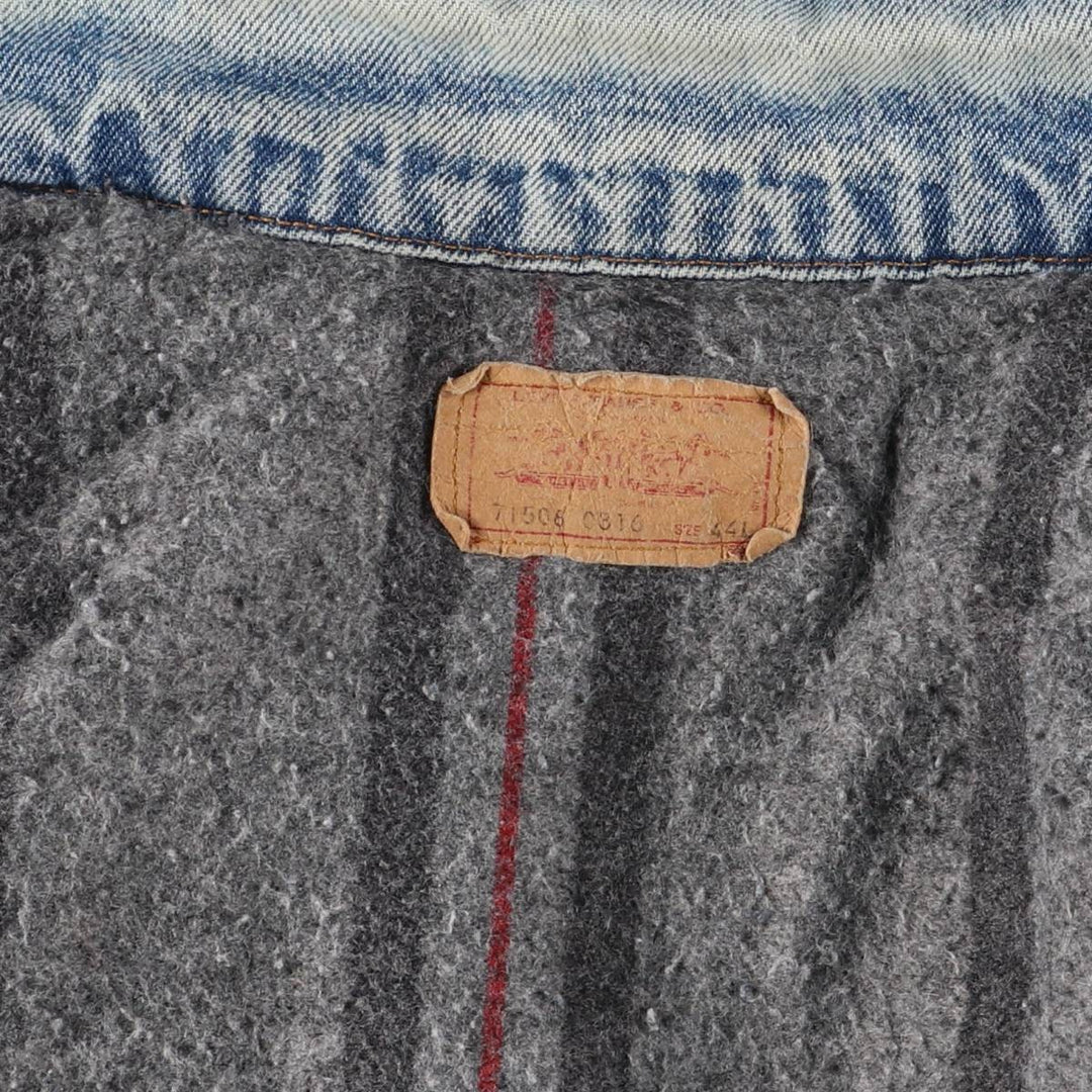 90'S Levi's 71506-0316 denim jacket, made in the USA, men's size M, vintage cotton blue type Vintage Second Hand