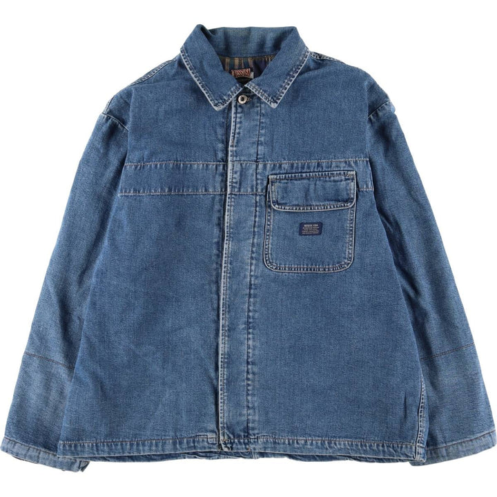 90'S Guess denim jacket, made in Canada, men's size XL, vintage cotton blue type Vintage Second Hand