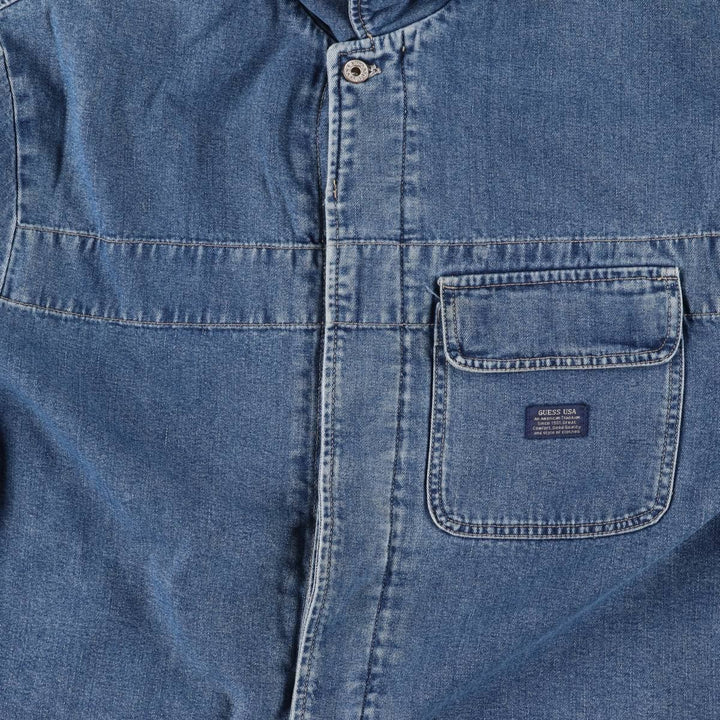 90'S Guess denim jacket, made in Canada, men's size XL, vintage cotton blue type Vintage Second Hand