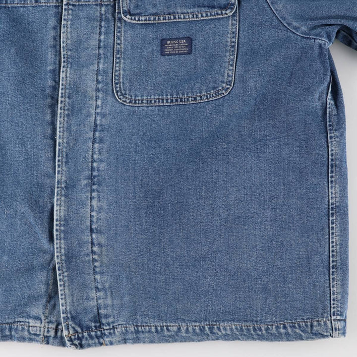 90'S Guess denim jacket, made in Canada, men's size XL, vintage cotton blue type Vintage Second Hand