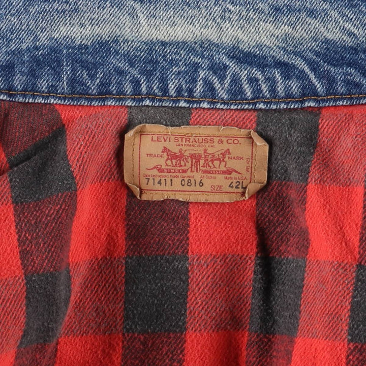 Vintage 80s-90'S Levi's 71411-0816 denim jacket, made in the USA, size M. cotton blue type Vintage Second Hand
