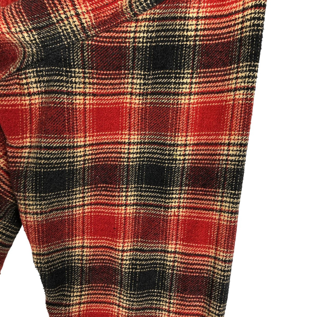 Harley-Davidson Ombre Check Hidden Button-Down Long Sleeve Flannel Check Shirt, Men's Size Medium cotton red type Vintage Second Hand