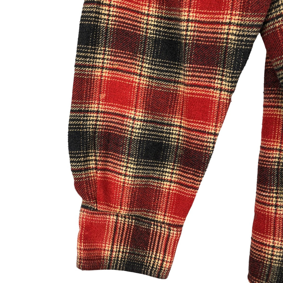 Harley-Davidson Ombre Check Hidden Button-Down Long Sleeve Flannel Check Shirt, Men's Size Medium cotton red type Vintage Second Hand