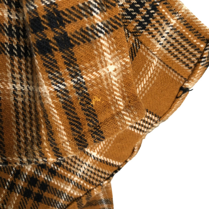 Dickies Long Sleeve Flannel Check Shirt, Men's Size L cotton ocher yellow type Vintage Second Hand