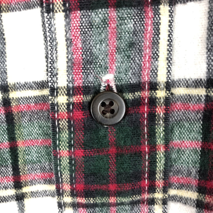 2000'S Eddie Bauer long-sleeved flannel check shirt, men's size L cotton white type Vintage Second Hand