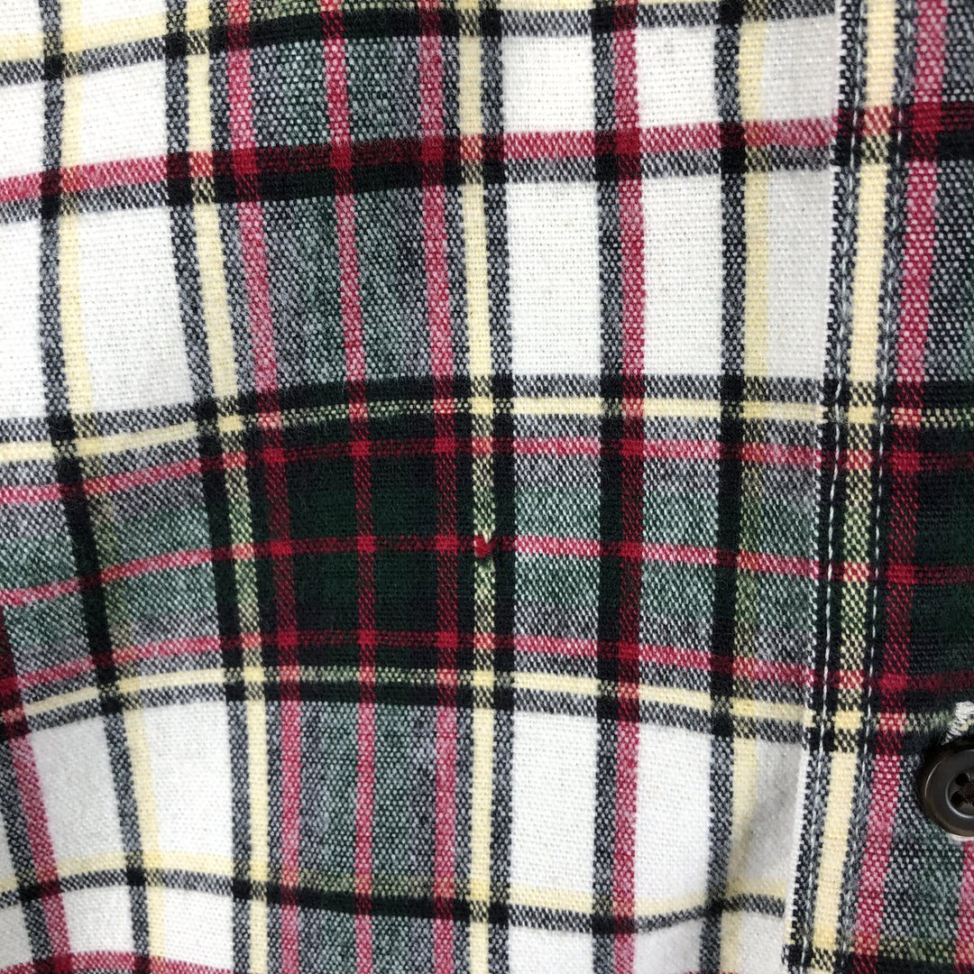 2000'S Eddie Bauer long-sleeved flannel check shirt, men's size L cotton white type Vintage Second Hand