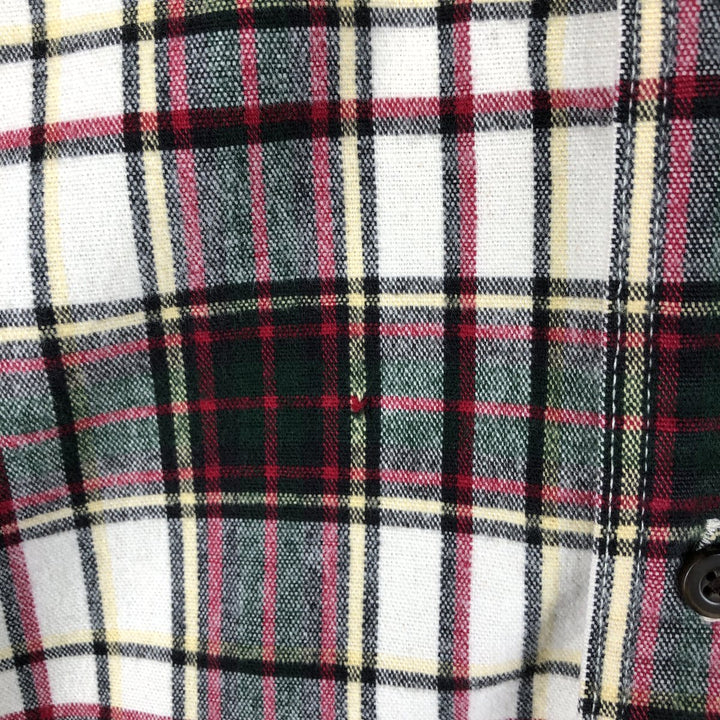 2000'S Eddie Bauer long-sleeved flannel check shirt, men's size L cotton white type Vintage Second Hand