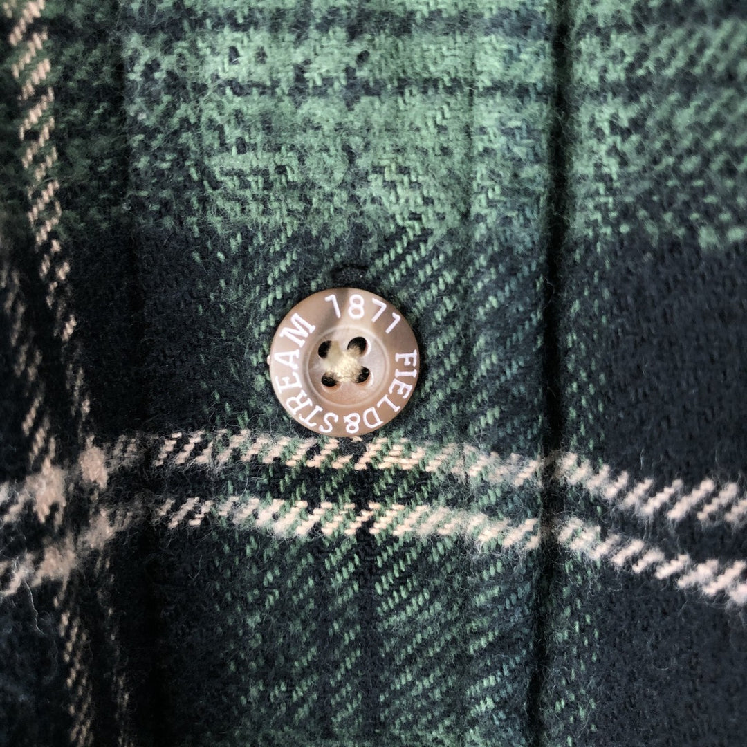 FIELD and STREAM ombre check long sleeve flannel check shirt, men's XL size cotton green type Vintage Second Hand