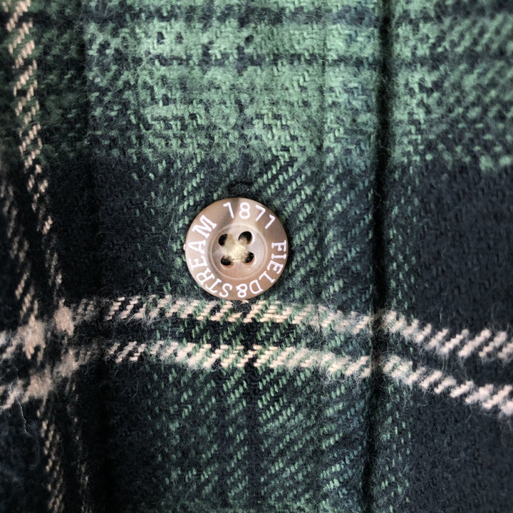 FIELD and STREAM ombre check long sleeve flannel check shirt, men's XL size cotton green type Vintage Second Hand
