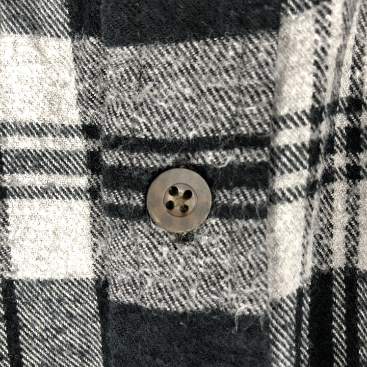 Faded Glory Men's Long Sleeve Button-Down Flannel Check Shirt, Size XL cotton gray type Vintage Second Hand