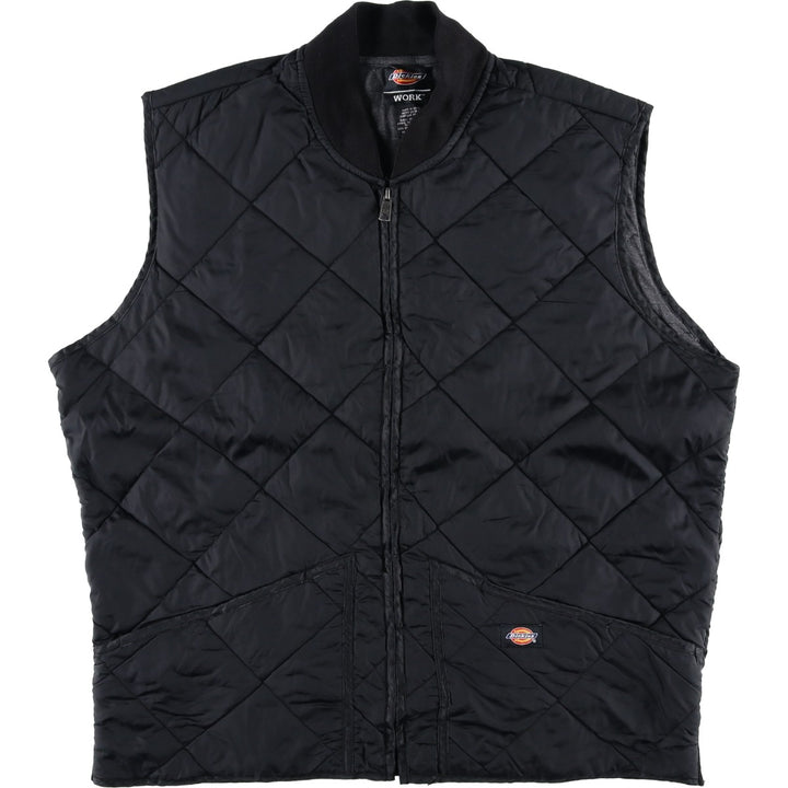 Dickies WORK quilted vest, men's size L Nylon black type Vintage Second Hand